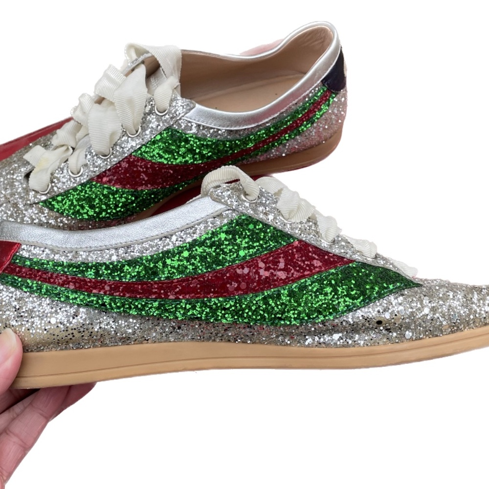 Gucci Web Accent Colorblock Pattern Sneakers - image 4